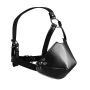 Head Harness with Mouth Cover and Solid Ball Gag - Black - 6