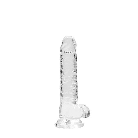 7"" / 18 cm Realistic Dildo With Balls - Transparent