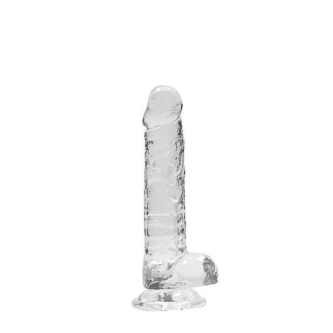 7"" / 18 cm Realistic Dildo With Balls - Transparent - 4