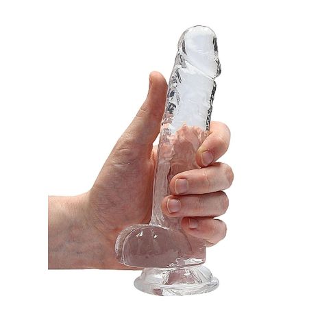 7"" / 18 cm Realistic Dildo With Balls - Transparent - 7