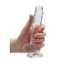 7"" / 18 cm Realistic Dildo With Balls - Transparent - 8