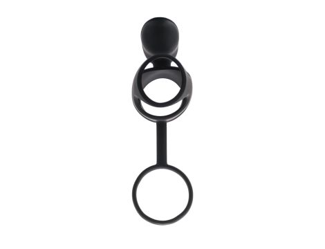 Black & Red, Penis ring with vibration, clitoral stimulation, silicone, black 14.5 cm - 3