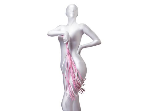 Anonymo flogger, PU leather, pink, 64 cm