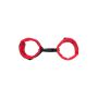 Anonymo handcuffs, velour, red, 24 cm - 4