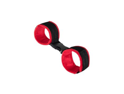 Anonymo handcuffs, velour, red, 29 cm - 4