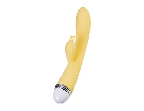 Vibrator with clitoral stimulator Flovetta by Toyfa Aster, silicone, yellow, 22 cm - 5