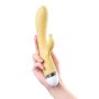 Vibrator with clitoral stimulator Flovetta by Toyfa Aster, silicone, yellow, 22 cm - 7