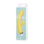 Vibrator with clitoral stimulator Flovetta by Toyfa Aster, silicone, yellow, 22 cm - 8