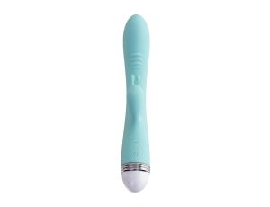 Vibrator with clitoral stimulator Flovetta by Toyfa Iris, silicone, mint, 22 cm - image 2