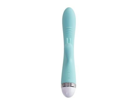 Vibrator with clitoral stimulator Flovetta by Toyfa Iris, silicone, mint, 22 cm - 2