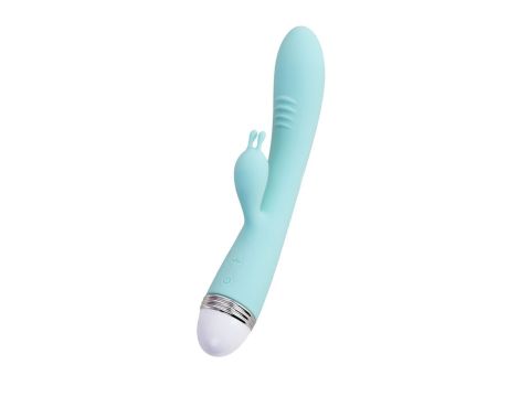 Vibrator with clitoral stimulator Flovetta by Toyfa Iris, silicone, mint, 22 cm - 5