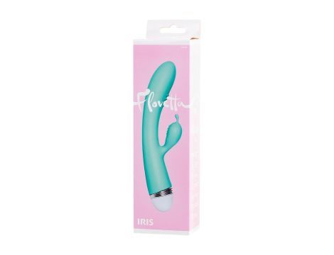 Vibrator with clitoral stimulator Flovetta by Toyfa Iris, silicone, mint, 22 cm - 7