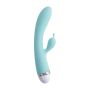 Vibrator with clitoral stimulator Flovetta by Toyfa Iris, silicone, mint, 22 cm - 4