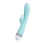 Vibrator with clitoral stimulator Flovetta by Toyfa Iris, silicone, mint, 22 cm - 6