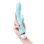 Vibrator with clitoral stimulator Flovetta by Toyfa Iris, silicone, mint, 22 cm - 7