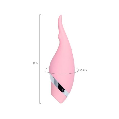 Multifunctional erogenous zone stimulator Flovetta by Toyfa DAHLIA, silicone, pink, 14 cm - 11