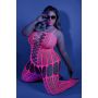 Hypnotic Criss-Cross Body With Garter Look Neon Pink - Curvy - 2