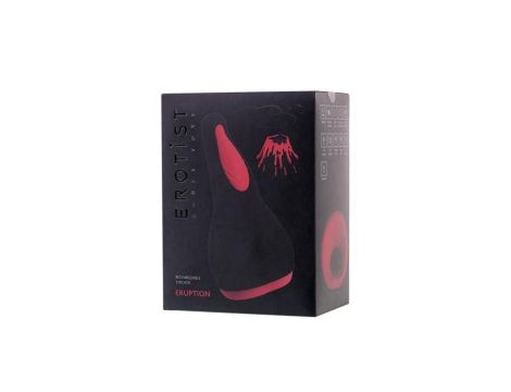 EROTIST Eruption; Rechargeable masturbator, Silicone, Black, 18.5 cm.