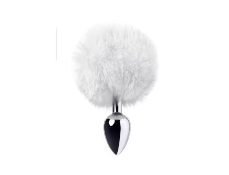 Silver anal plug TOYFA Metal with faux fur - 2