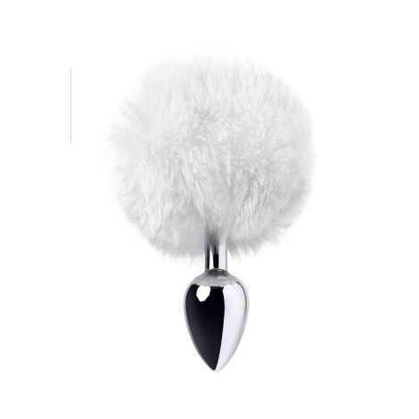 Silver anal plug TOYFA Metal with faux fur - 2