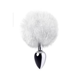 Silver anal plug TOYFA Metal with faux fur - image 2