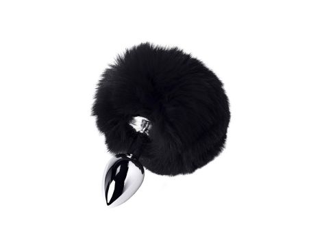 Silver anal plug TOYFA Metal with faux fur - 2