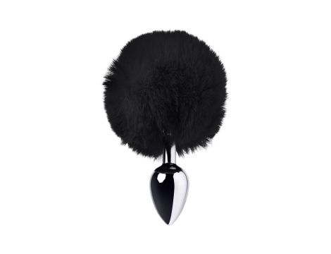 Silver anal plug TOYFA Metal with faux fur - 3