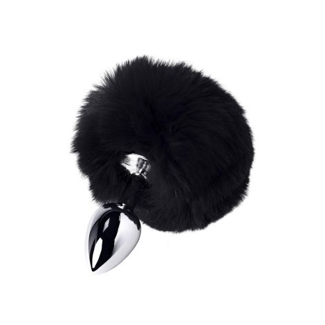 Silver anal plug TOYFA Metal with faux fur - 2