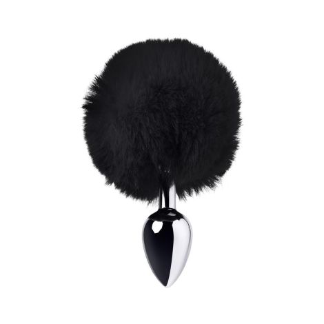 Silver anal plug TOYFA Metal with faux fur - 3