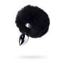 Silver anal plug TOYFA Metal with faux fur - 2