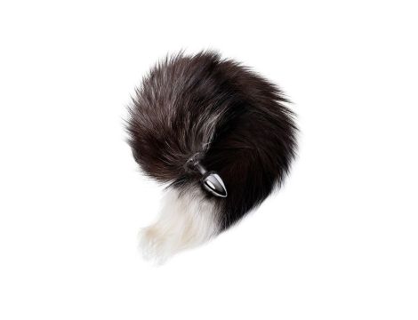 Silver anal plug with a fox tail - 4