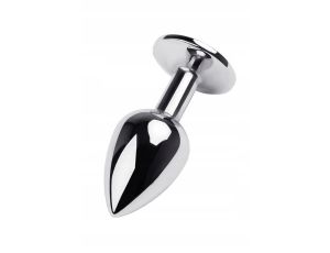 Silver anal plug TOYFA Metal with blue round-shaped gem - image 2