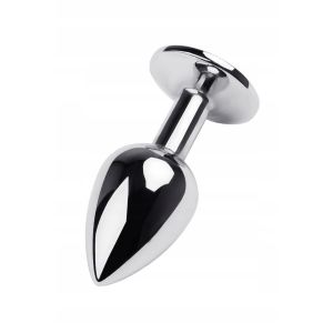 Silver anal plug TOYFA Metal with blue round-shaped gem - image 2