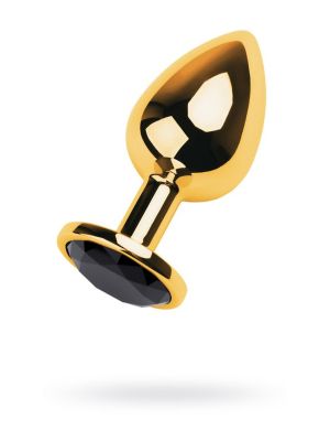 Gold anal plug TOYFA Metal with pink round-shaped gem