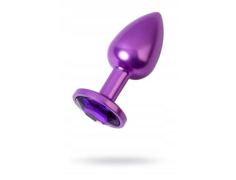 Purple anal plug TOYFA Metal with purple round-shaped gem