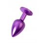 Purple anal plug TOYFA Metal with purple round-shaped gem - 3