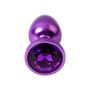 Purple anal plug TOYFA Metal with purple round-shaped gem - 4