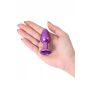 Purple anal plug TOYFA Metal with purple round-shaped gem - 5