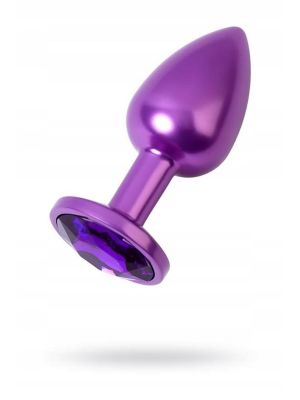 Purple anal plug TOYFA Metal with purple round-shaped gem