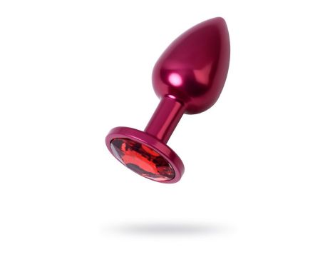 Red anal plug TOYFA Metal with a red colored gem