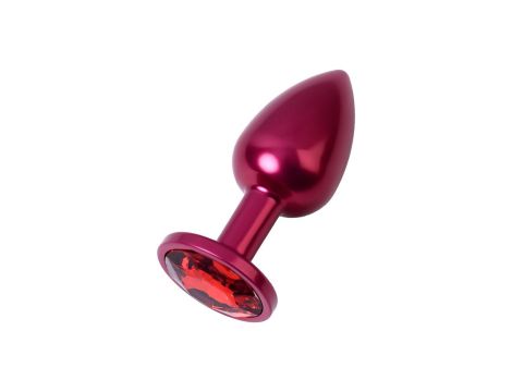 Red anal plug TOYFA Metal with a red colored gem - 2