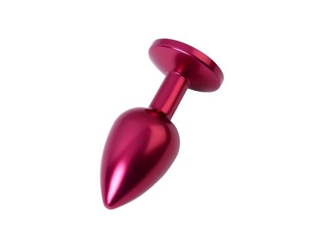 Red anal plug TOYFA Metal with a red colored gem - 3