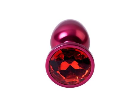 Red anal plug TOYFA Metal with a red colored gem - 4