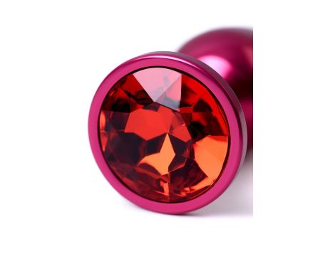 Red anal plug TOYFA Metal with a red colored gem - 8