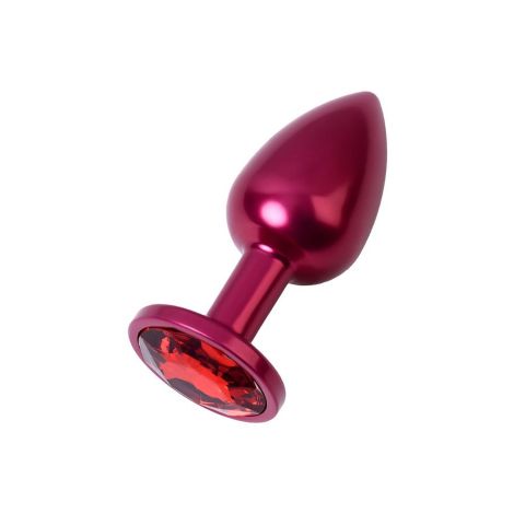 Red anal plug TOYFA Metal with a red colored gem - 2