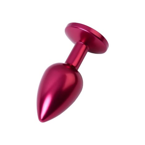 Red anal plug TOYFA Metal with a red colored gem - 3