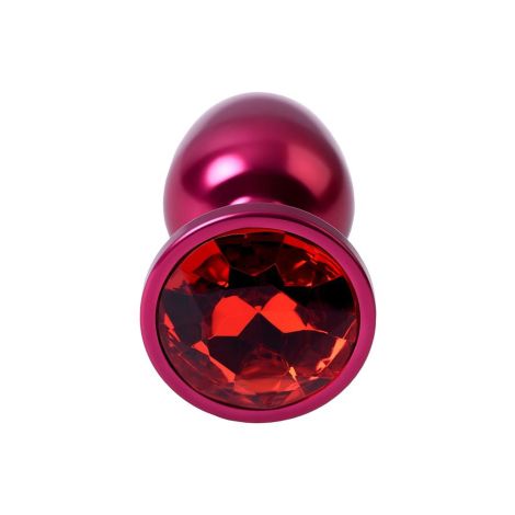 Red anal plug TOYFA Metal with a red colored gem - 4