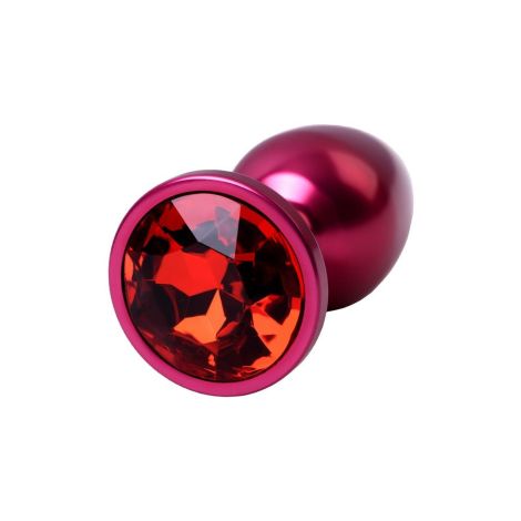 Red anal plug TOYFA Metal with a red colored gem - 5