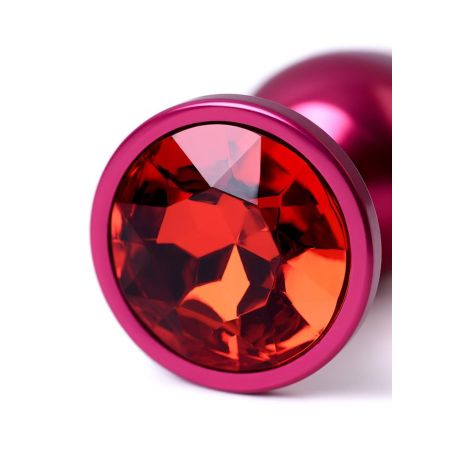 Red anal plug TOYFA Metal with a red colored gem - 8