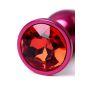 Red anal plug TOYFA Metal with a red colored gem - 9